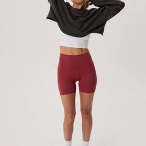High-Rise Maroon Bike Shorts